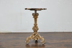 Italian Baroque Revival 19th-Century Carved Gilt Table with Zebra Hide Top
