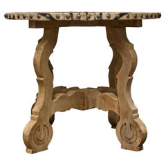 Italian Baroque Revival Bleached Walnut Table with Zebra Hide Top, 19th Century