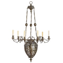 Italian Baroque Revival Bronze 6-Light Chandelier, Second Half of 19th Century Italian Baroque Revival Bronze 6-Light Chandelier, Second Half of 19th Century