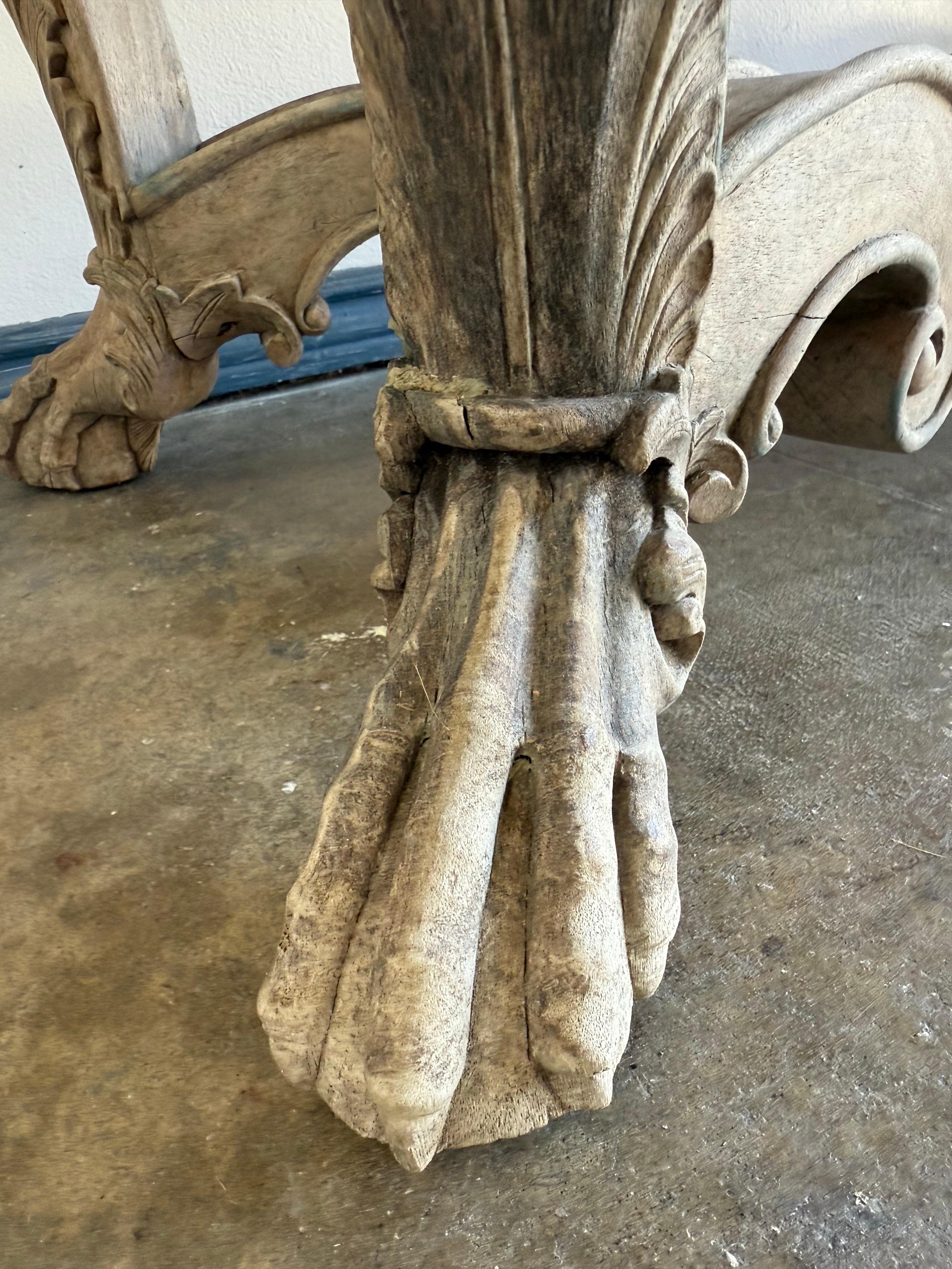 Italian Baroque Revival Carved Wood Console Table For Sale 6