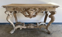 Italian Baroque Revival Carved Wood Console Table