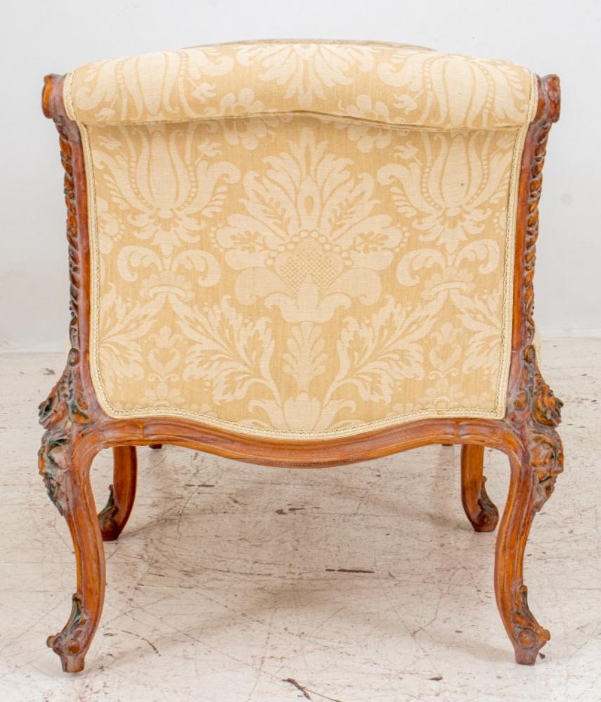 Italian Baroque Revival Cerused Upholstered Bench 3