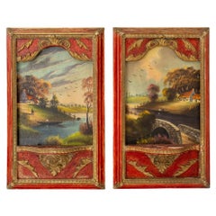 Italian Baroque Revival Morezzo Landscape, Pair