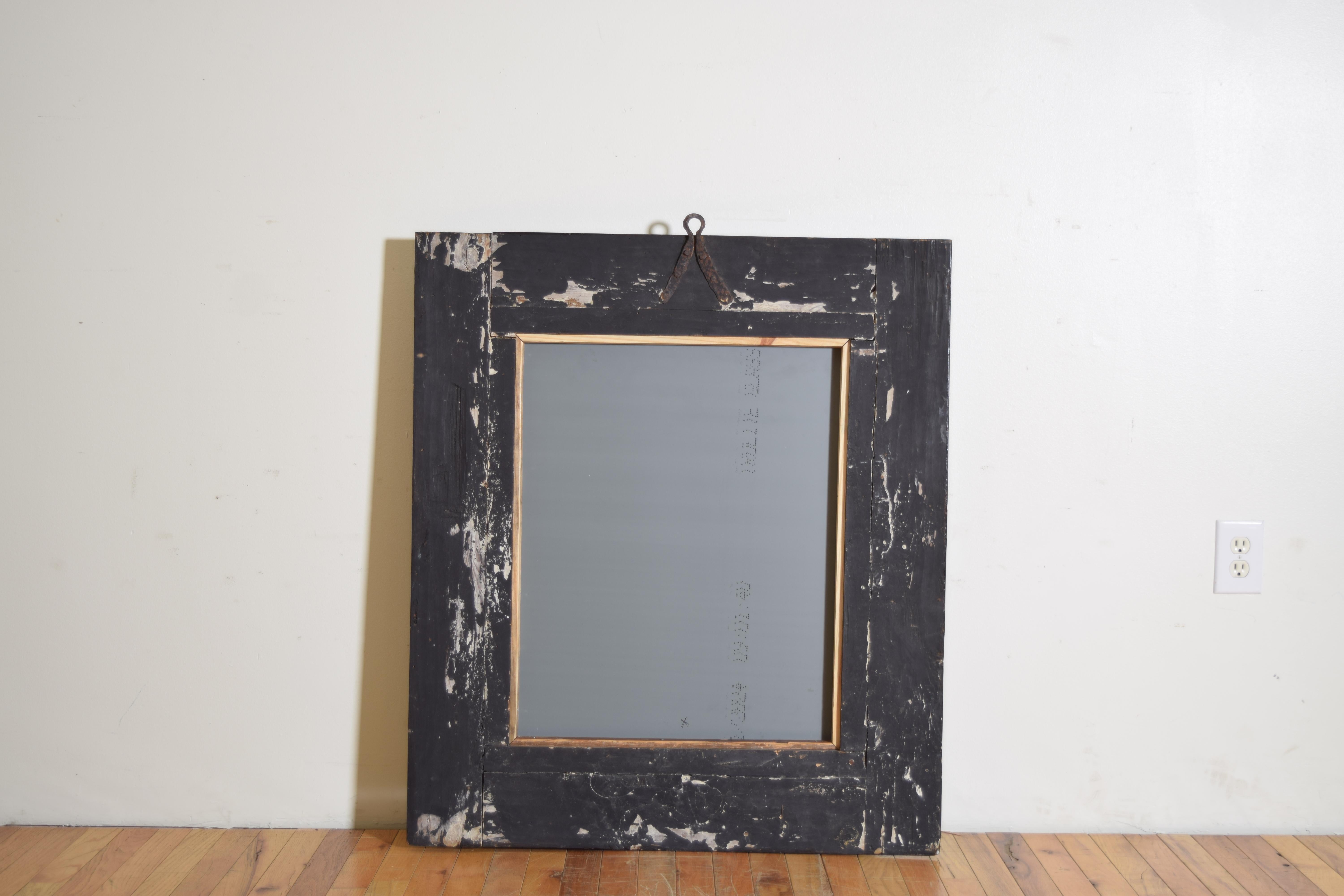 Italian Baroque Revival Period Guilloche Carved & Ebonized Mirror, 3rdq 19th cen For Sale 3