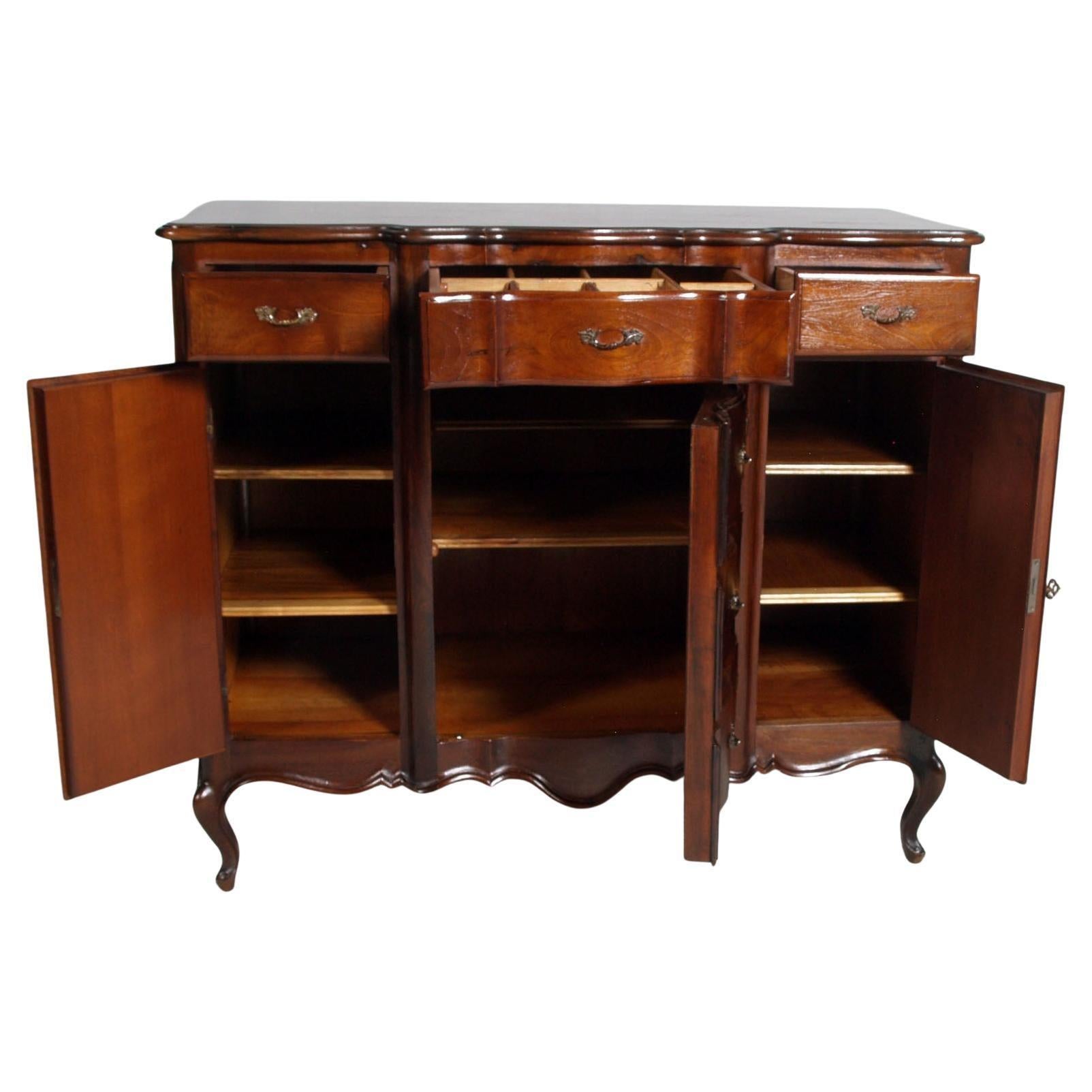 Walnut Italian Baroque Revival Sideboard by Michele Bonciani, Early 20th Century For Sale