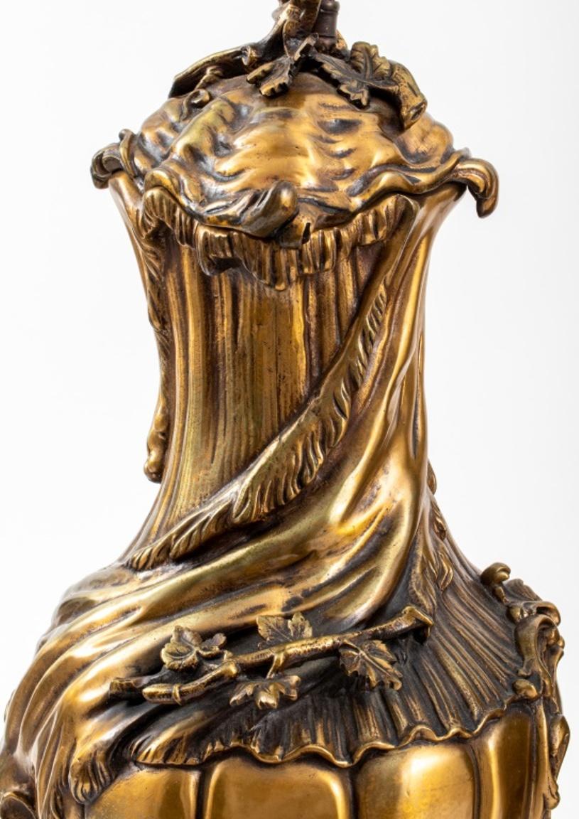 Paire de lampes italiennes en bronze de style néo-baroque en vente 7