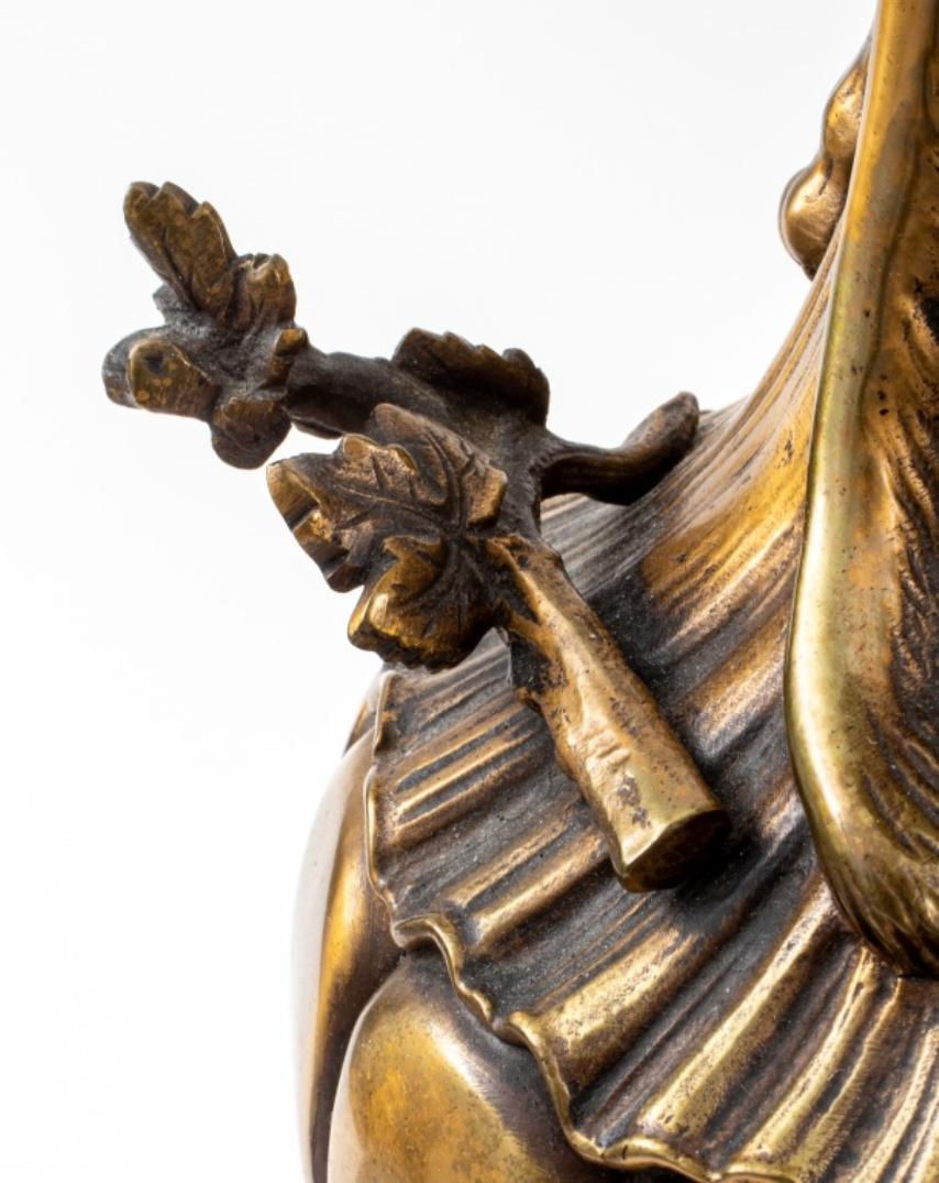 Paire de lampes italiennes en bronze de style néo-baroque en vente 2