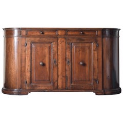 Italian Baroque Revival Walnut 2-Drawer, 2-Door Credenza, circa 1870