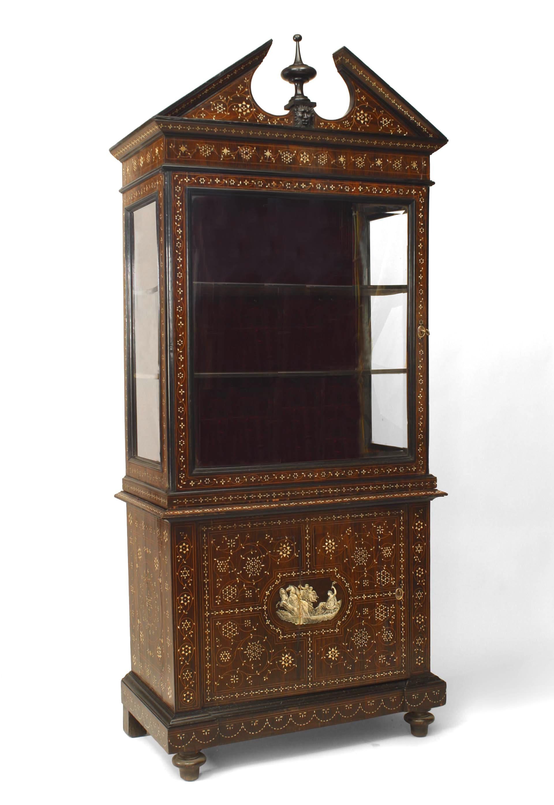 Glazed Italian Baroque Rosewood Cabinets For Sale