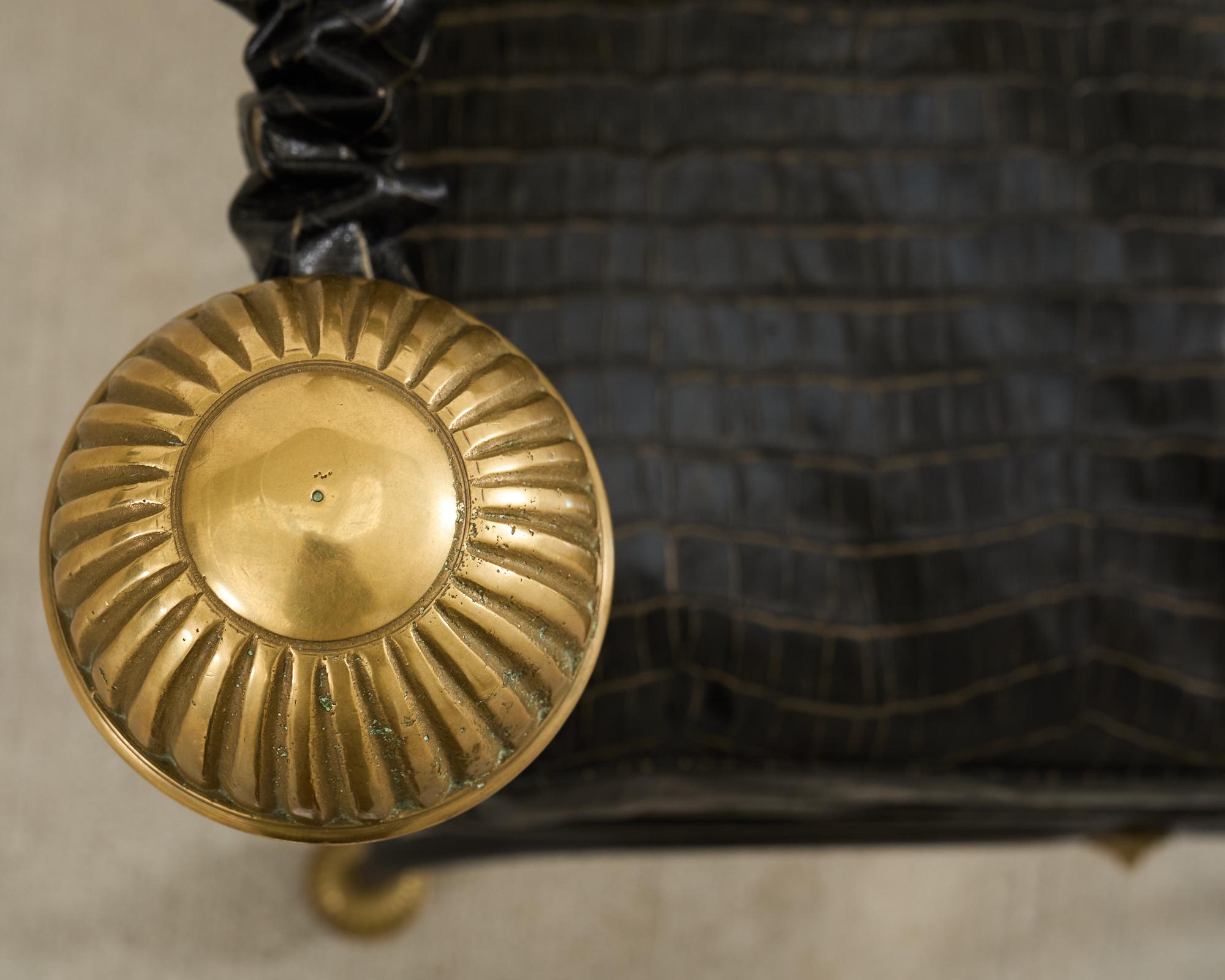 Italian Baroque Savonarola Chair with Bronze Mace Finials For Sale 5