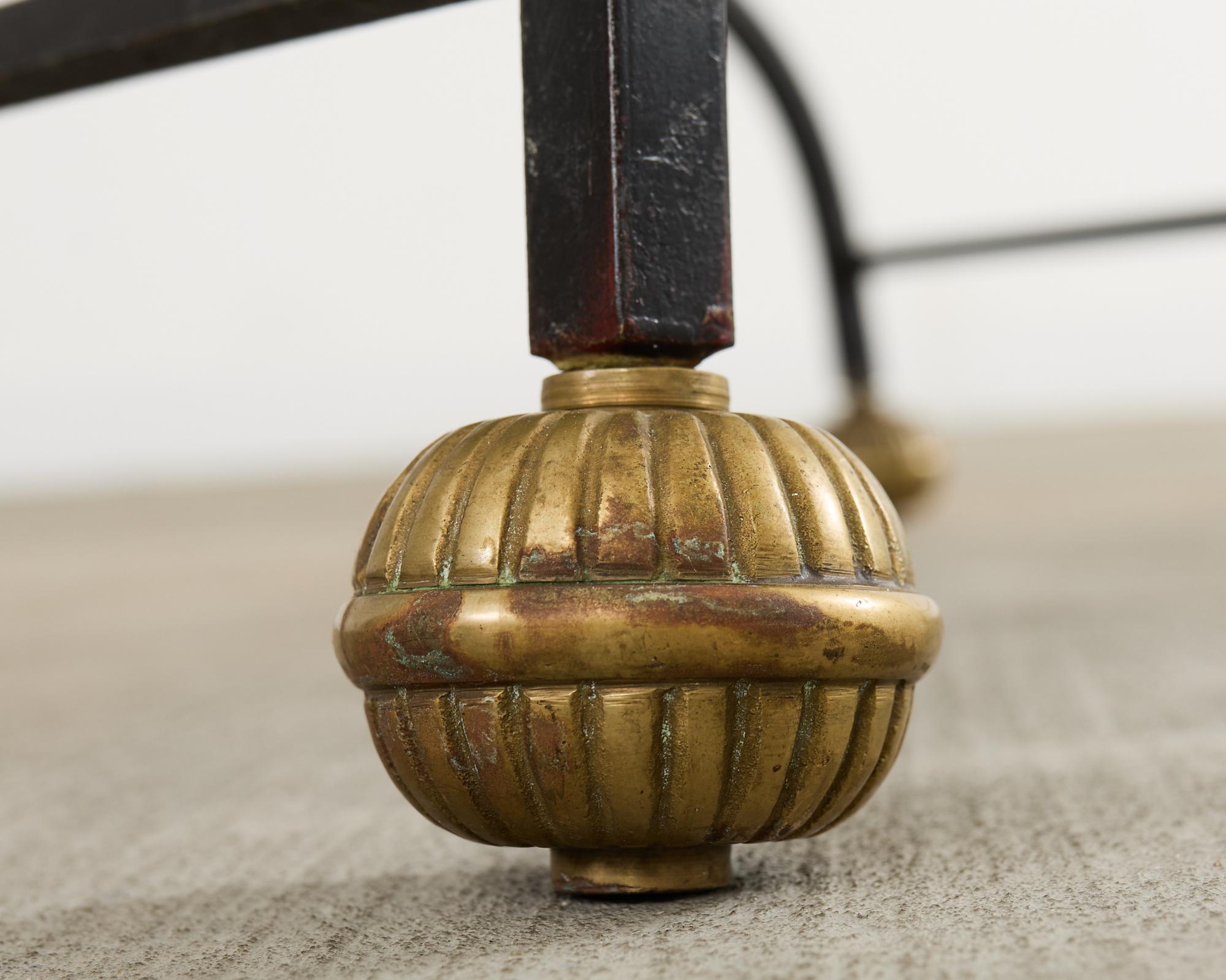 Italian Baroque Savonarola Chair with Bronze Mace Finials For Sale 7