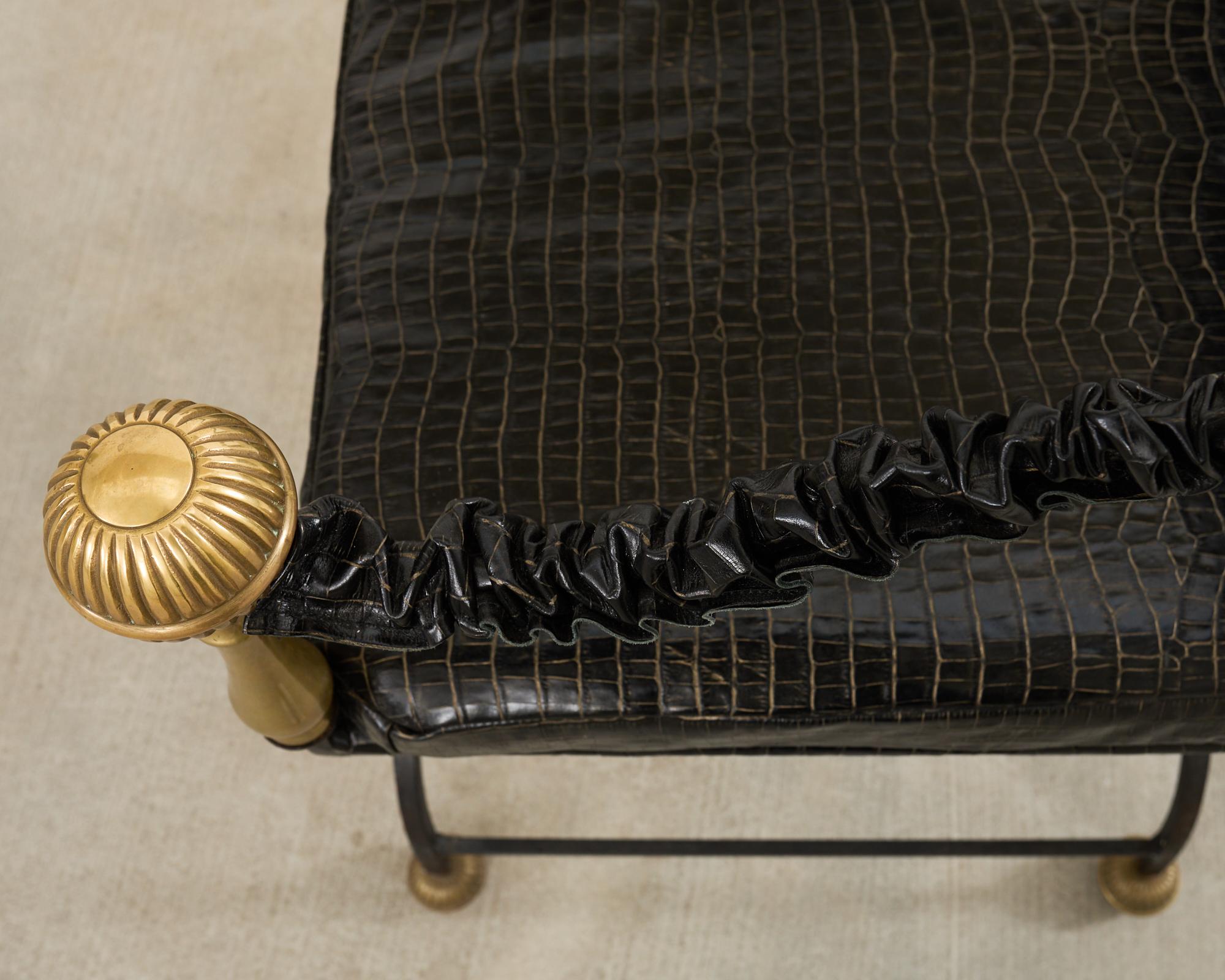 Italian Baroque Savonarola Chair with Bronze Mace Finials For Sale 9
