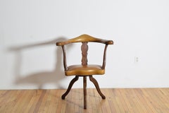 Italian Baroque Shaped Walnut & Upholstered Swivel Armchair, ca. 1675