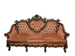 Italian Baroque sofa and armchairs, 1970s