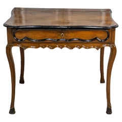 Italian Baroque Style 19th Century Walnut Console Table with Ebonized Accents