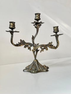 Italian Baroque Style 3-arm Candelabra in Brass