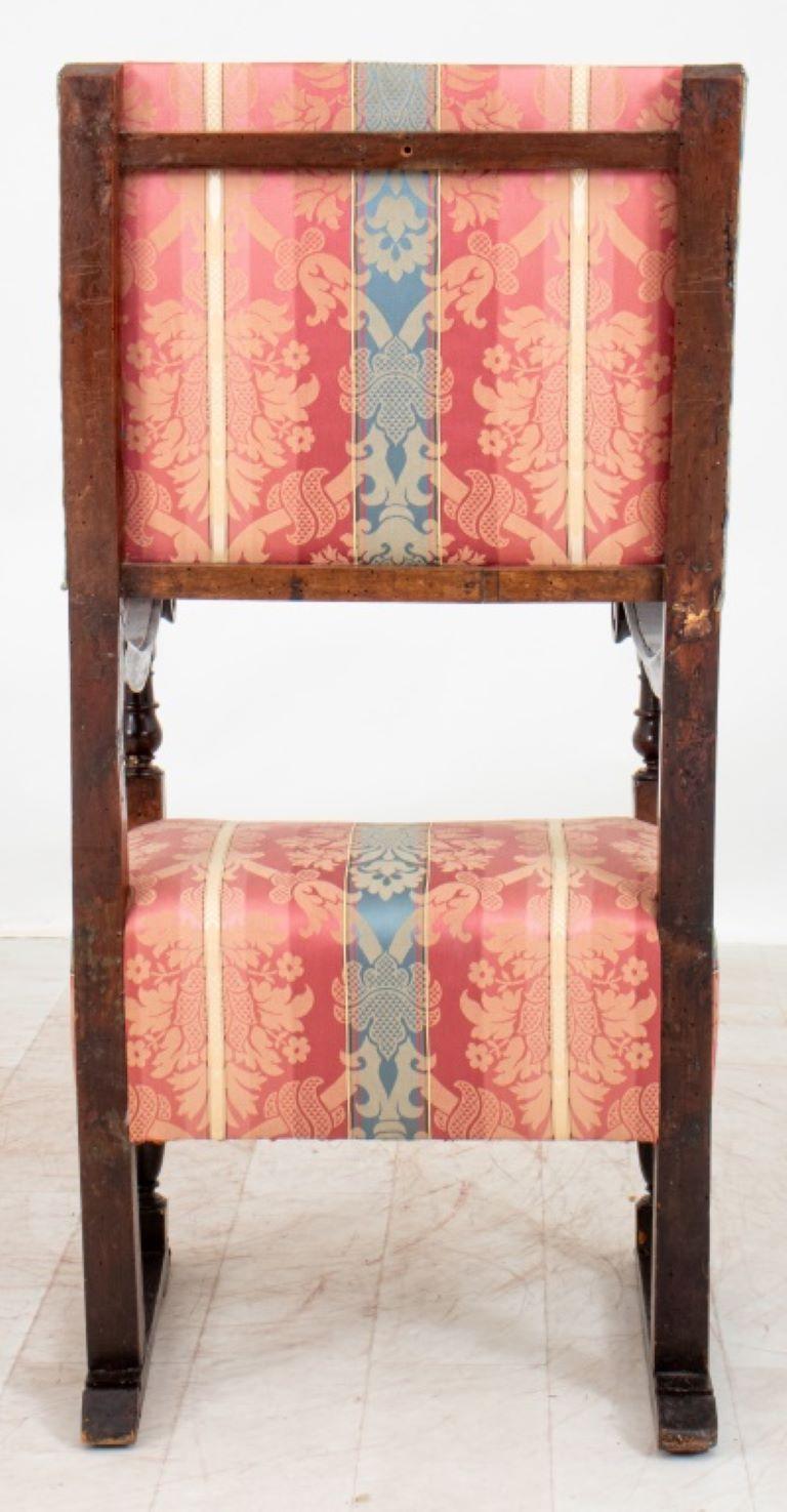 Italian Baroque Style Arm Chair, 19th C For Sale 1