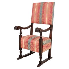 A.I.C., chaise à accoudoir de style baroque italien, 19e C