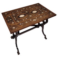 Mesa auxiliar o buffet de estilo barroco italiano madreperla , hueso
