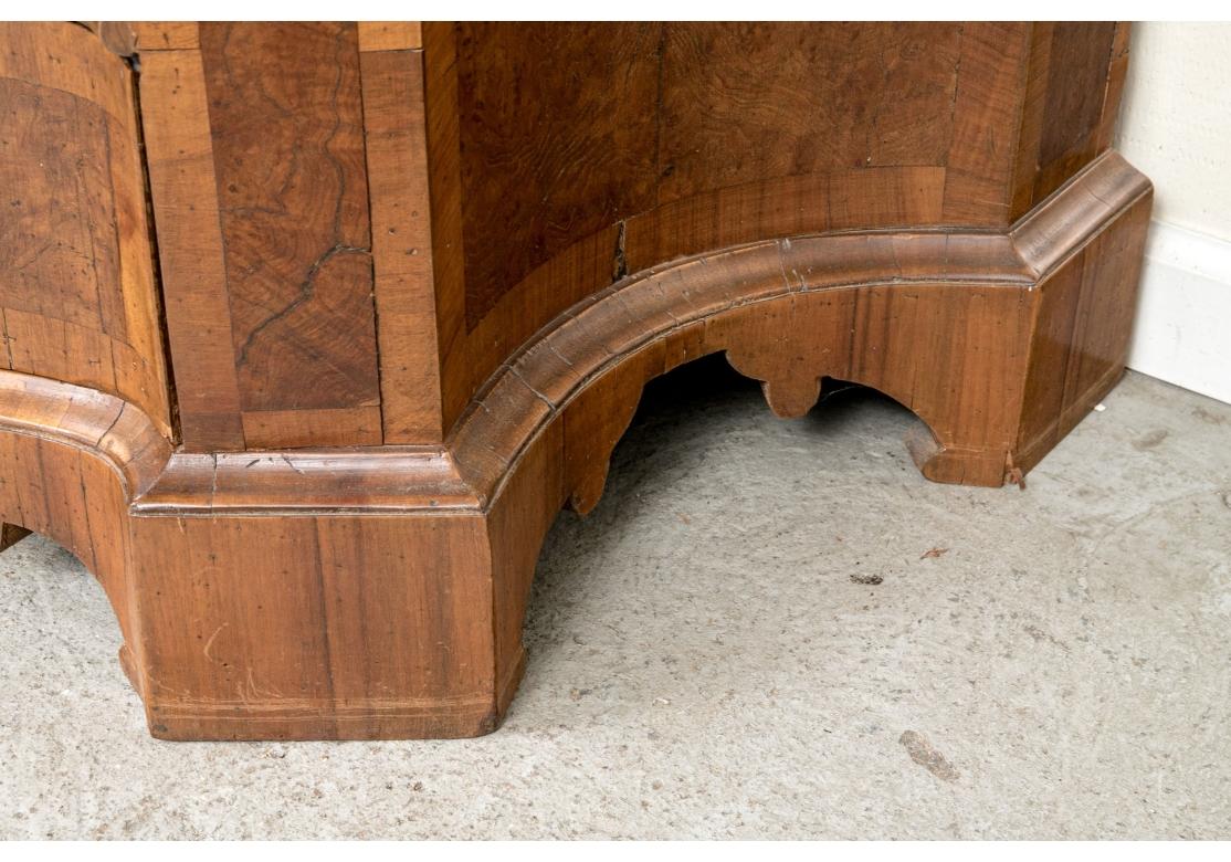 Italian Baroque Style Burl Walnut Secretary Desk Cabinet For Sale 14