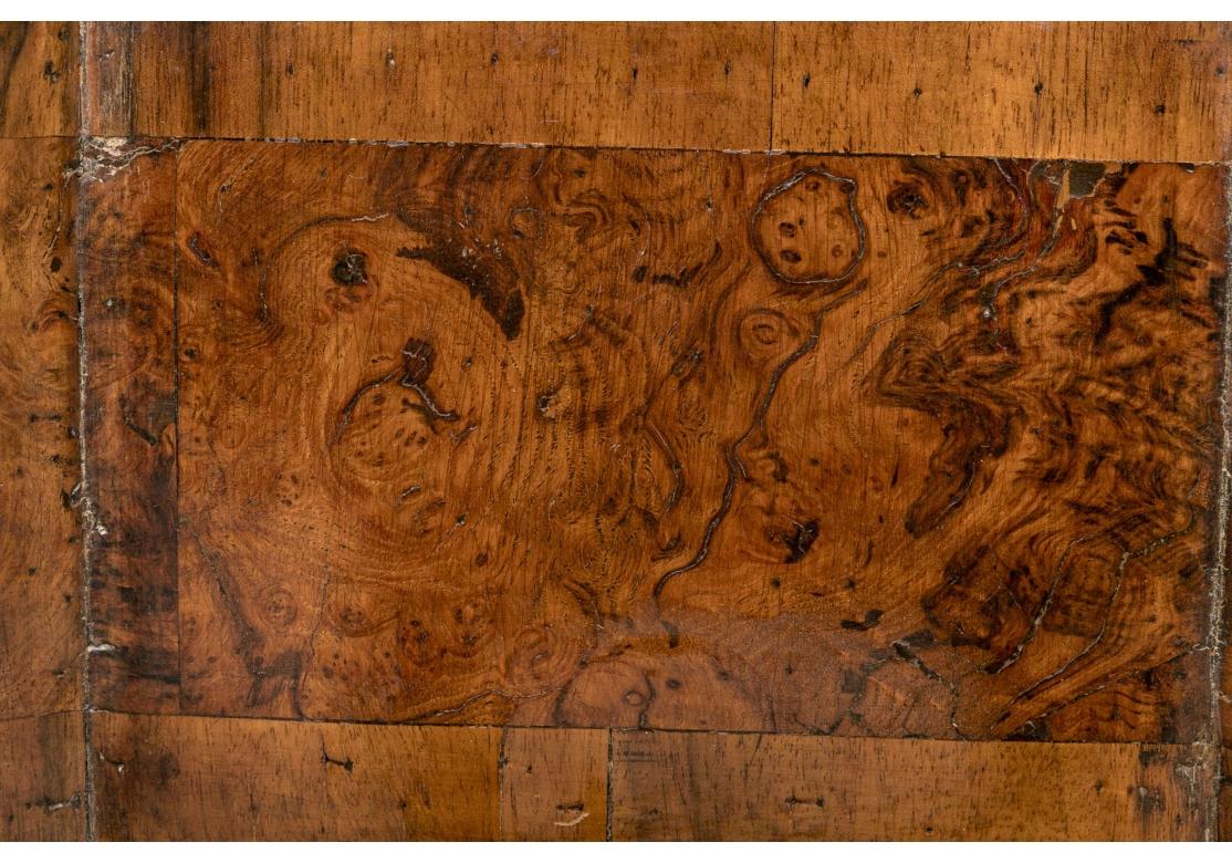 Italian Baroque Style Burl Walnut Secretary Desk Cabinet For Sale 1