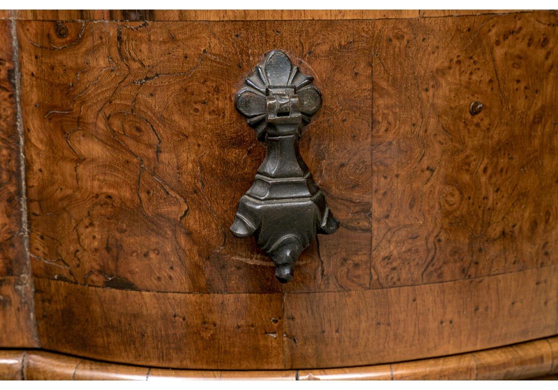Italian Baroque Style Burl Walnut Secretary Desk Cabinet For Sale 4