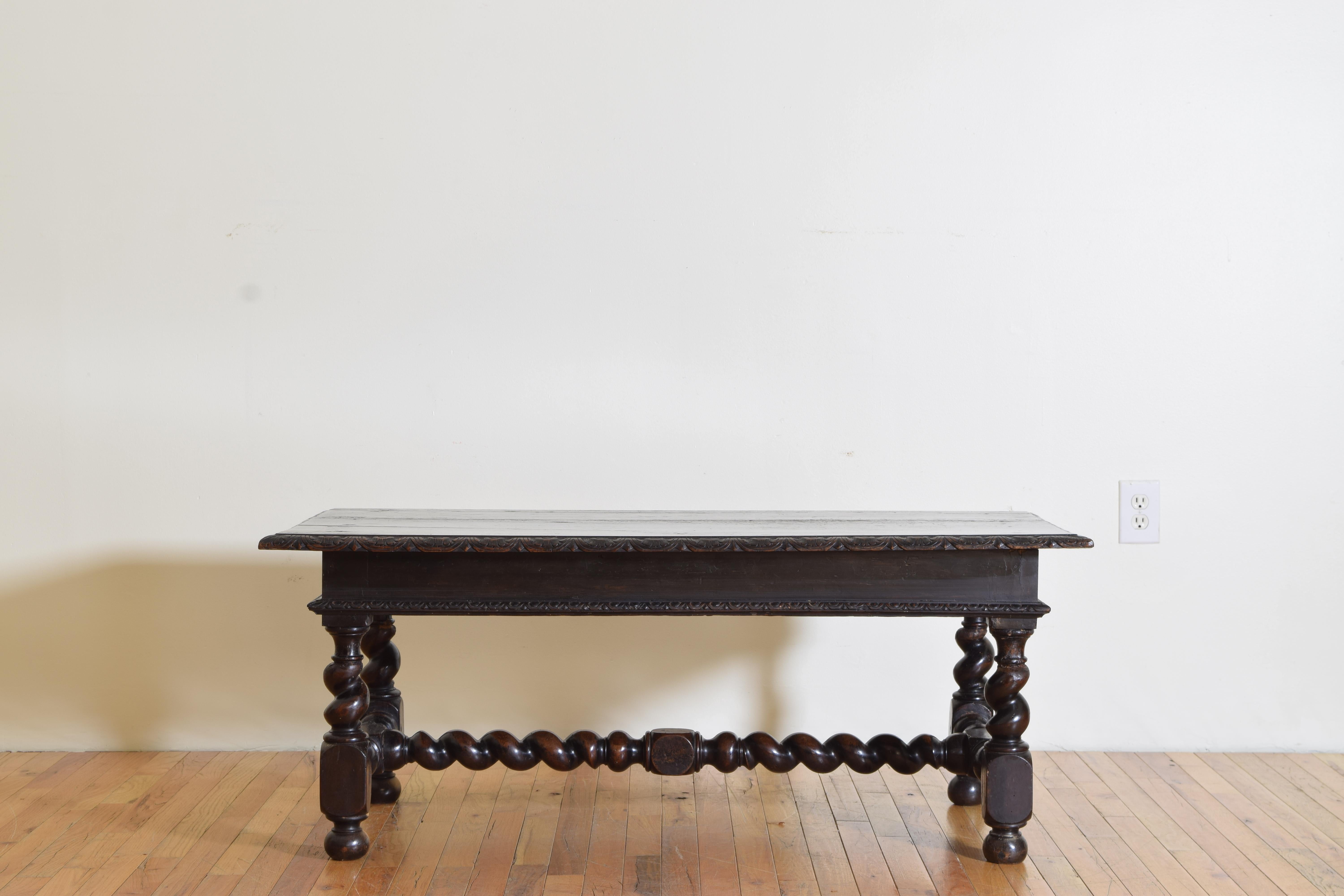 Baroque Revival Italian Baroque Style Carved and Ebonized Walnut Coffee Table, Mid 19th Century