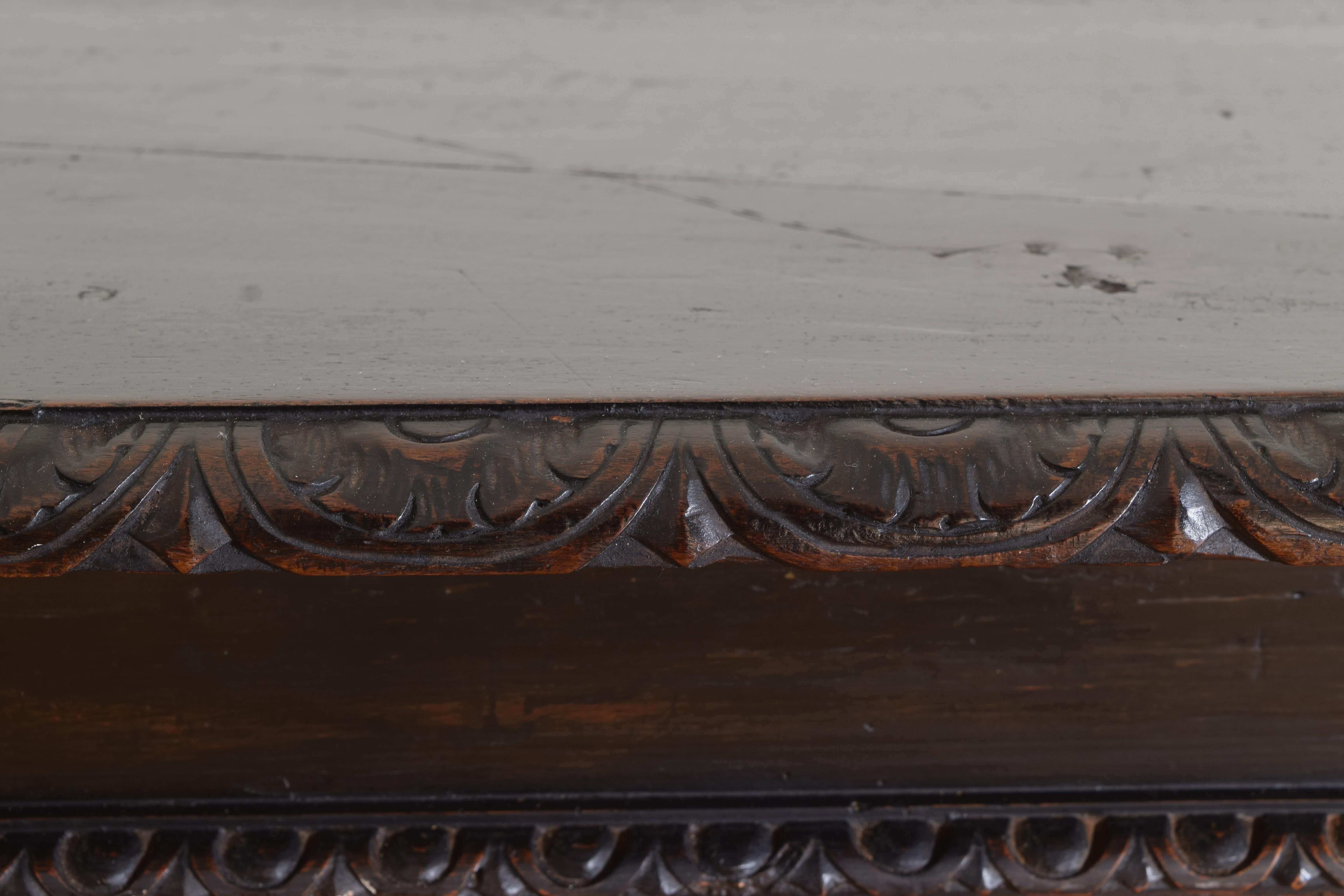 Italian Baroque Style Carved and Ebonized Walnut Coffee Table, Mid 19th Century 5