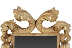 Italienischer Wandspiegel im Barockstil aus geschnitztem und verschnörkeltem Wood Wood