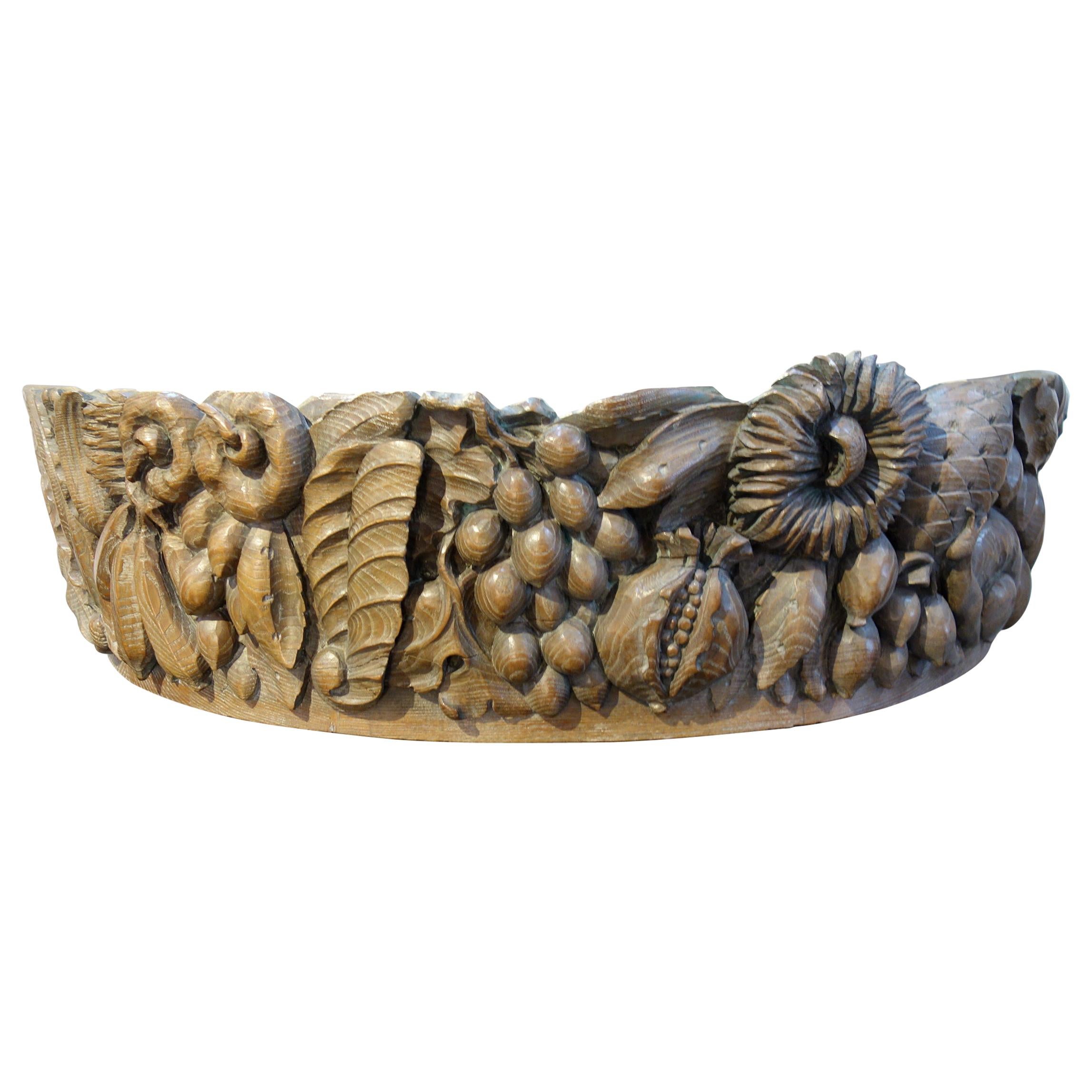 Italian Baroque Style Carved Capital Frieze Architectural Element, circa 1840 For Sale