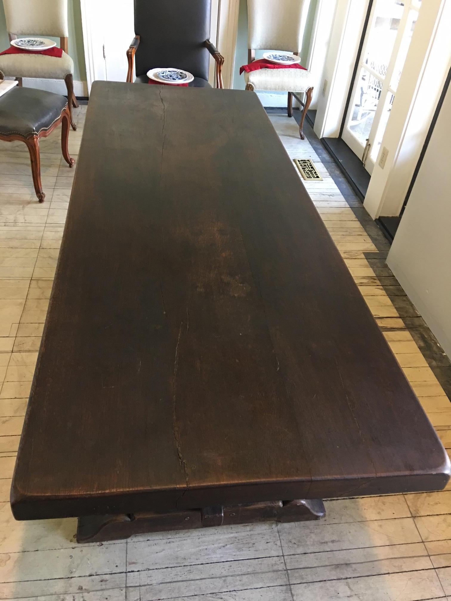 Italian Baroque Style Carved Oak Library or Dining Table, 19th Century 1