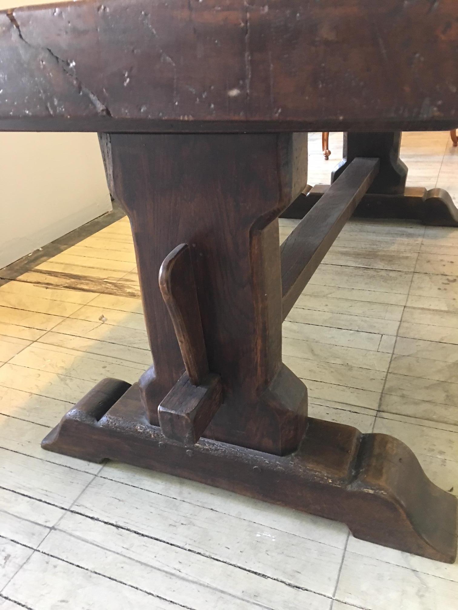 Italian Baroque Style Carved Oak Library or Dining Table, 19th Century 2