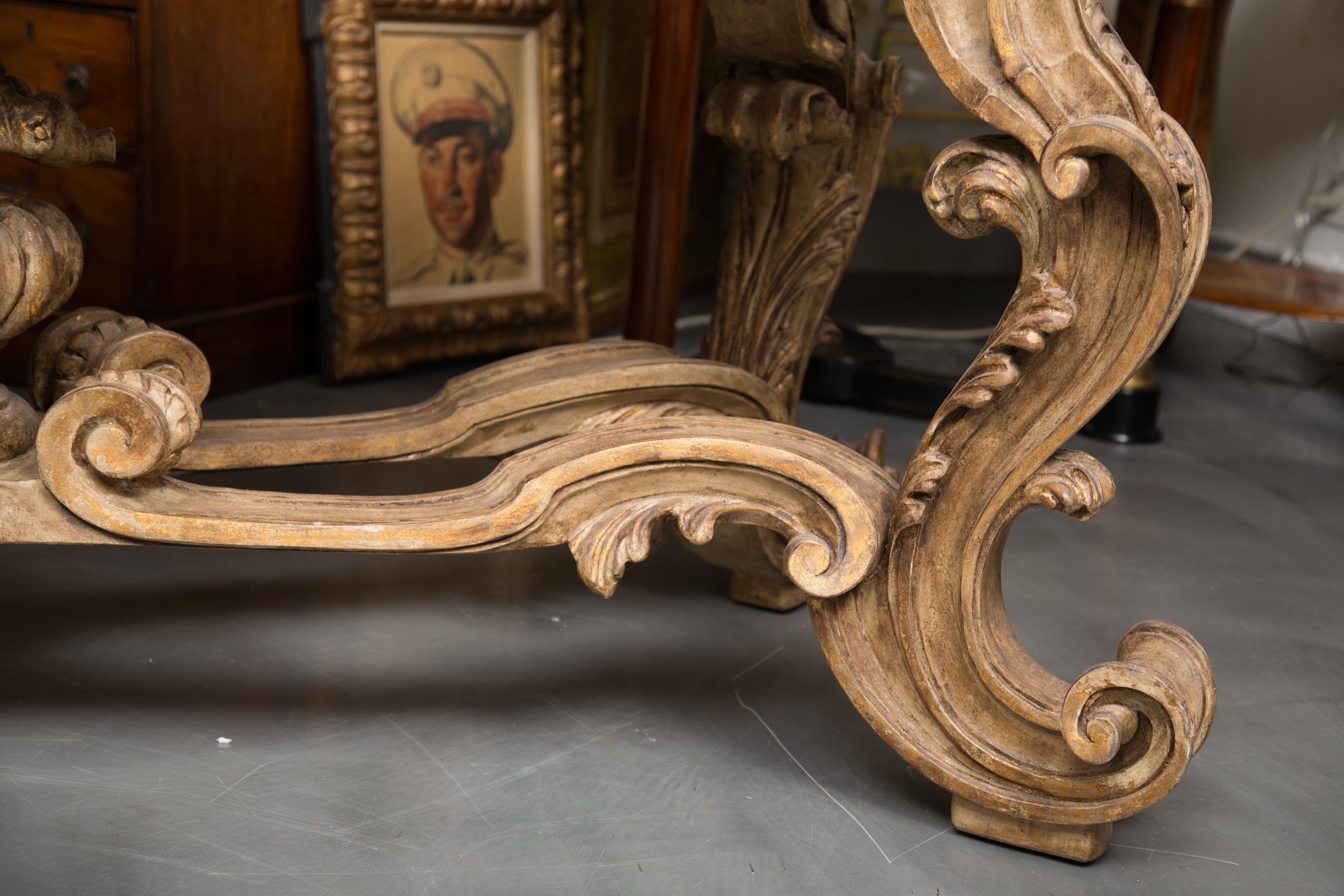 Italian Baroque Style Console Table with Onyx Top For Sale 2