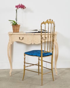 Italian Baroque Style Desk Lacquered by Artist Ira Yeager