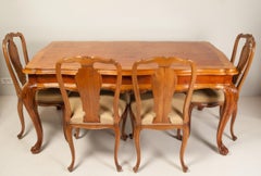 Italian Baroque Style Extendable Dinning Table with Six Chairs