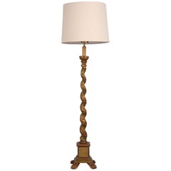 Italian Baroque-Style Giltwood Floor Lamp
