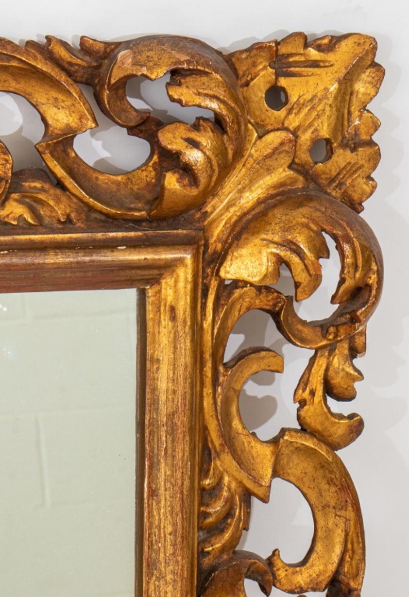 20th Century Italian Baroque Style Giltwood Framed Mirror