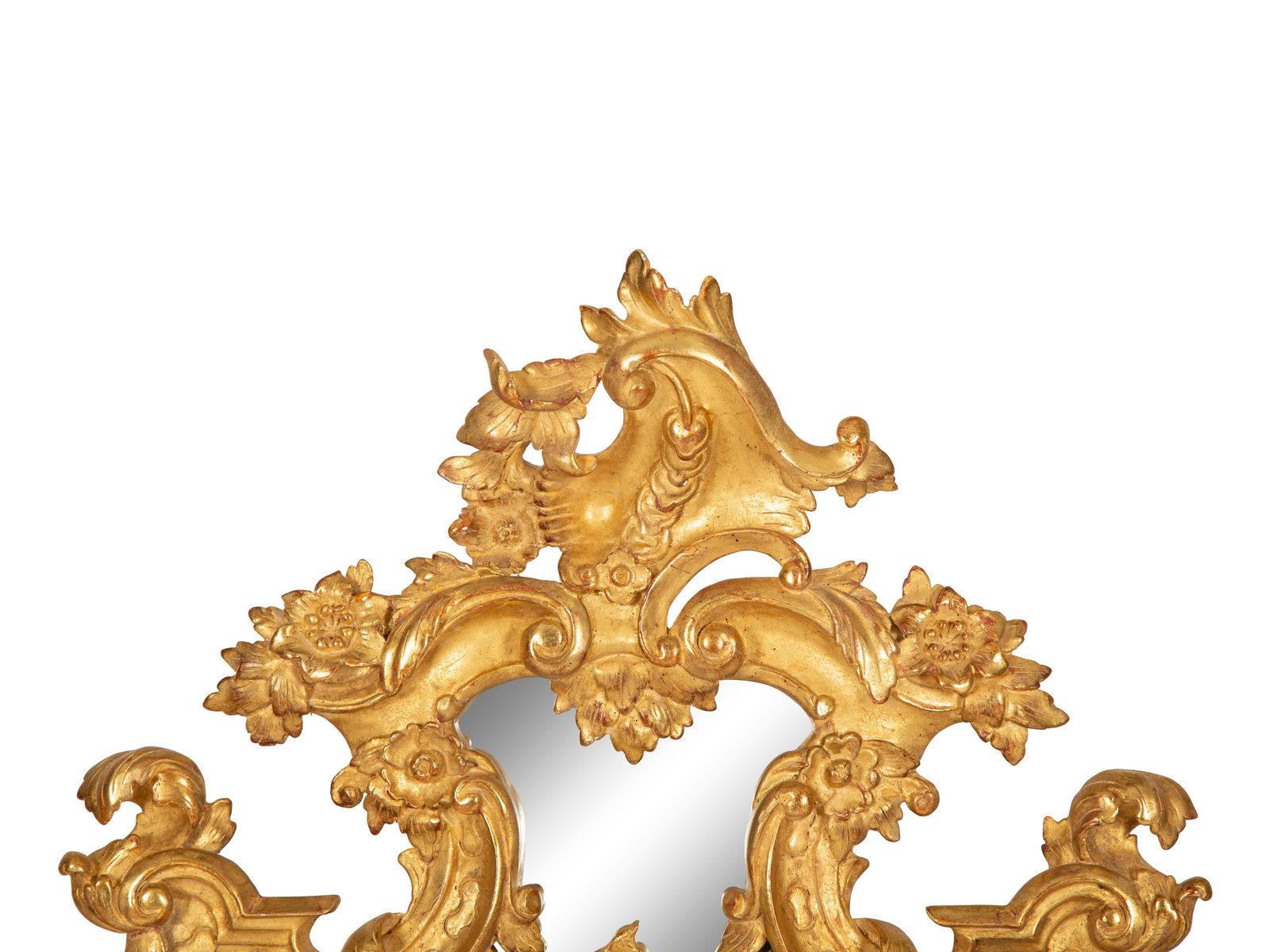 Italian Baroque Style Giltwood Mirror, Early 20th Century In Good Condition For Sale In Savannah, GA