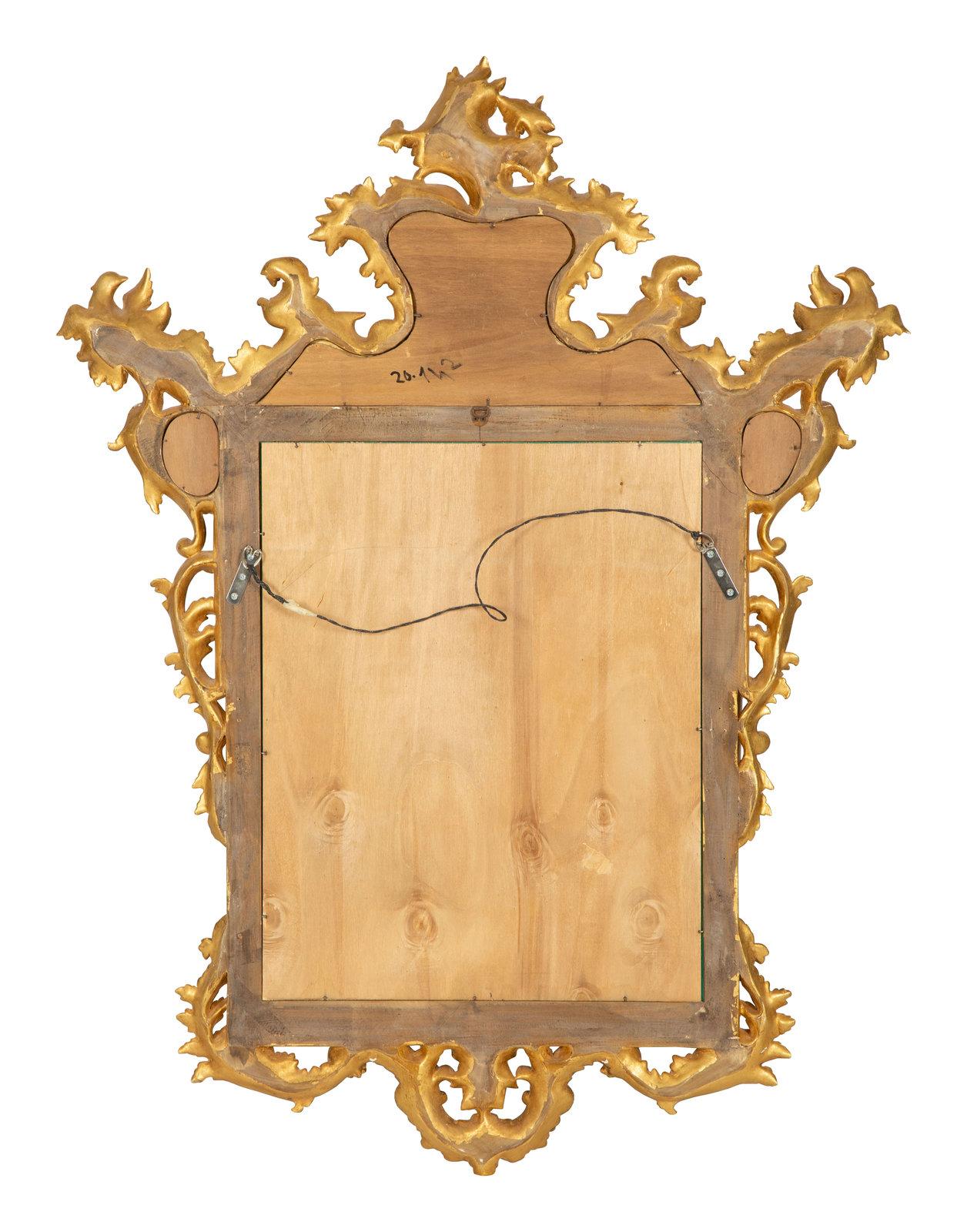 Italienischer Spiegel aus vergoldetem Holz im Barockstil, frühes 20. Jahrhundert im Angebot 1