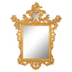 Specchio in legno dorato in stile barocco italiano, inizio XX secolo