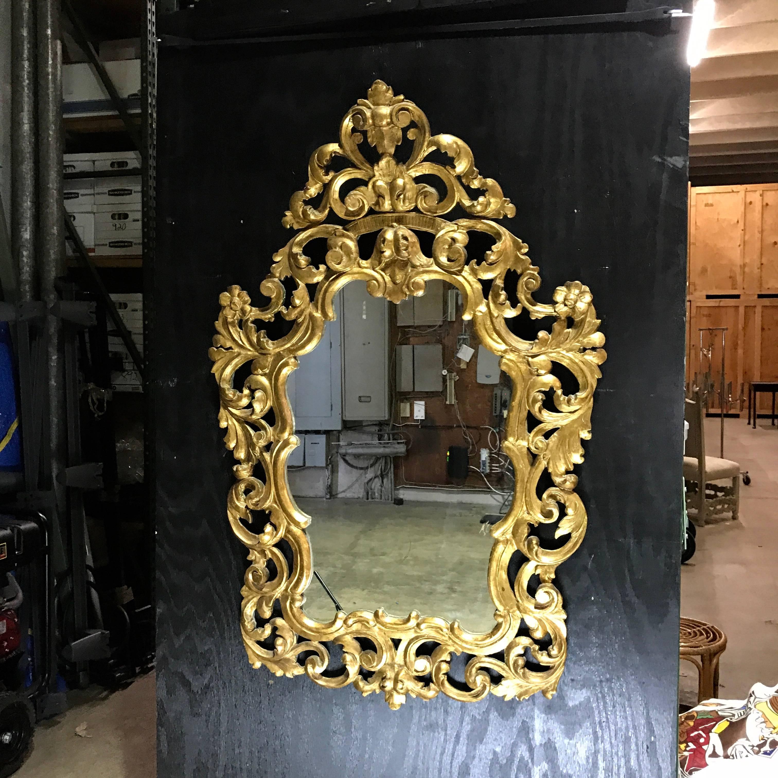 Italian Baroque Style Giltwood Mirror 2