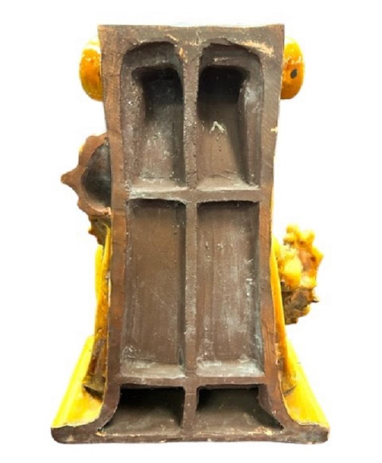Italian Baroque-Style Glazed Pottery Putto Wall Bracket For Sale 5