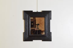 Italian Baroque Style Guilloche Carved and Ebonized Mirror, Late 19th century