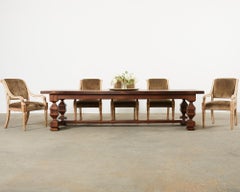 Italian Baroque Style Oak Farmhouse Trestle Dining Table