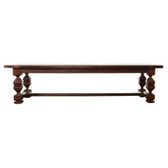 Italian Baroque Style Oak Farmhouse Trestle Dining Table