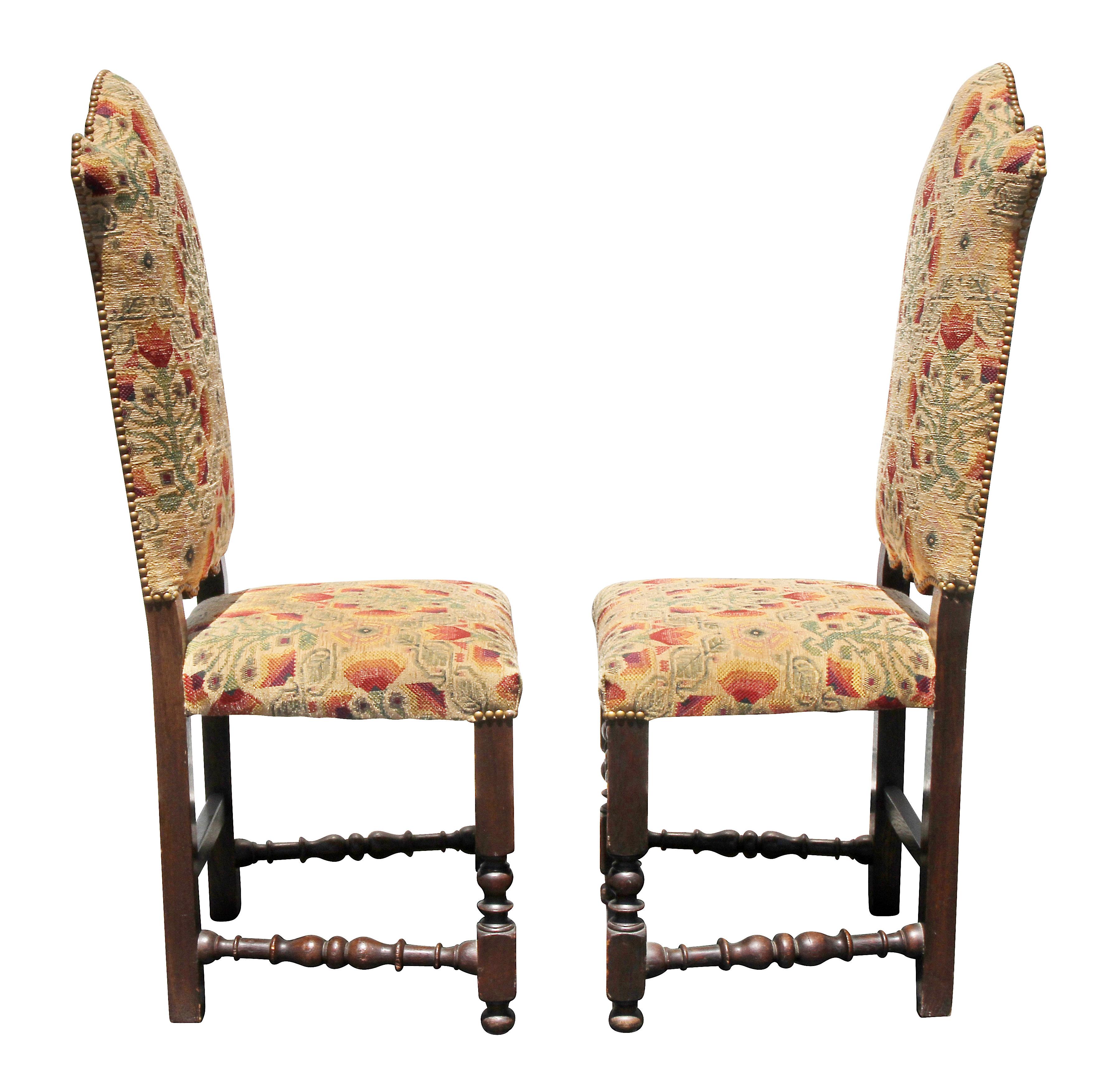 Early 18th Century Italian Baroque Style Oak Side Chairs