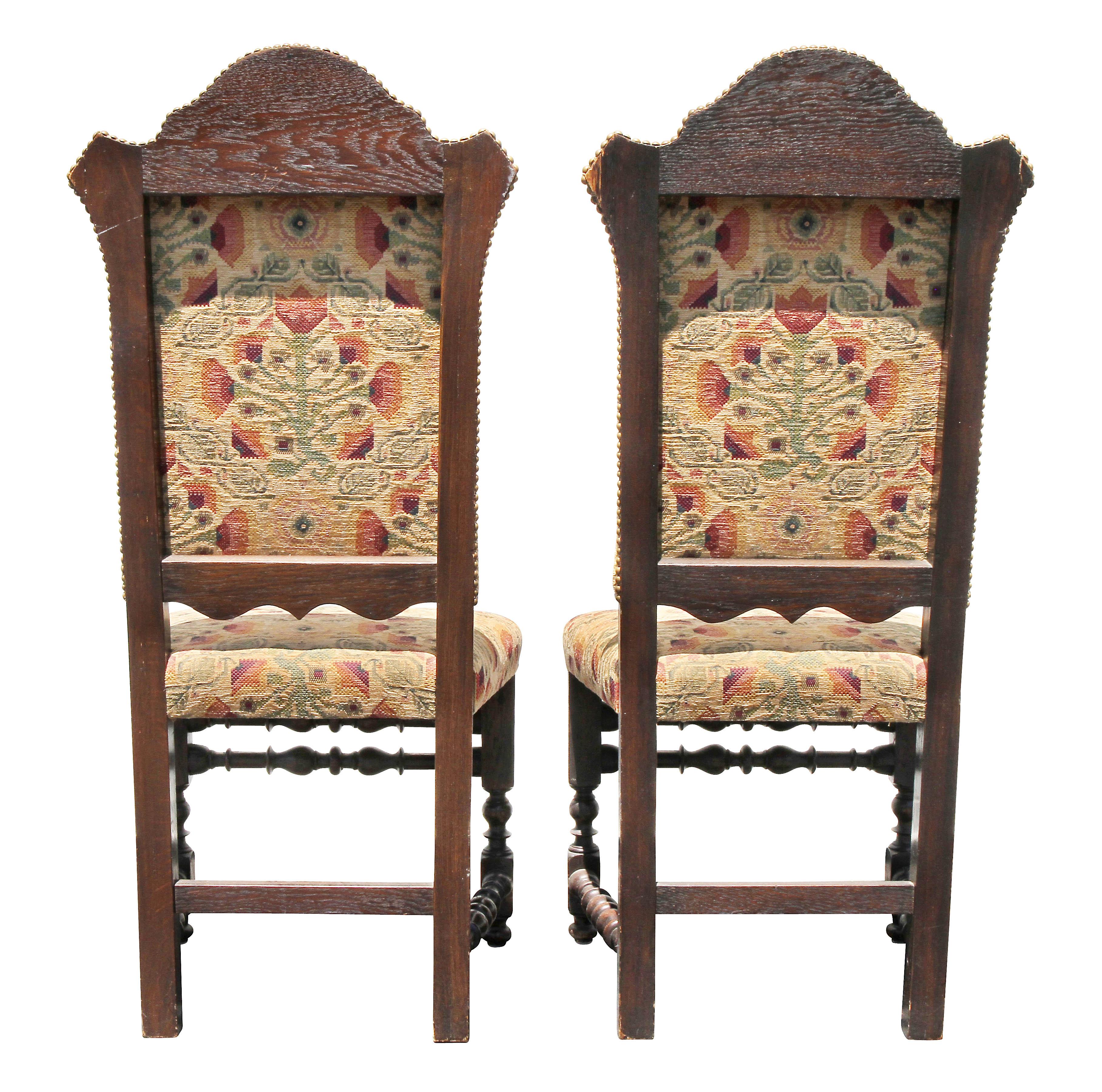 Italian Baroque Style Oak Side Chairs 2