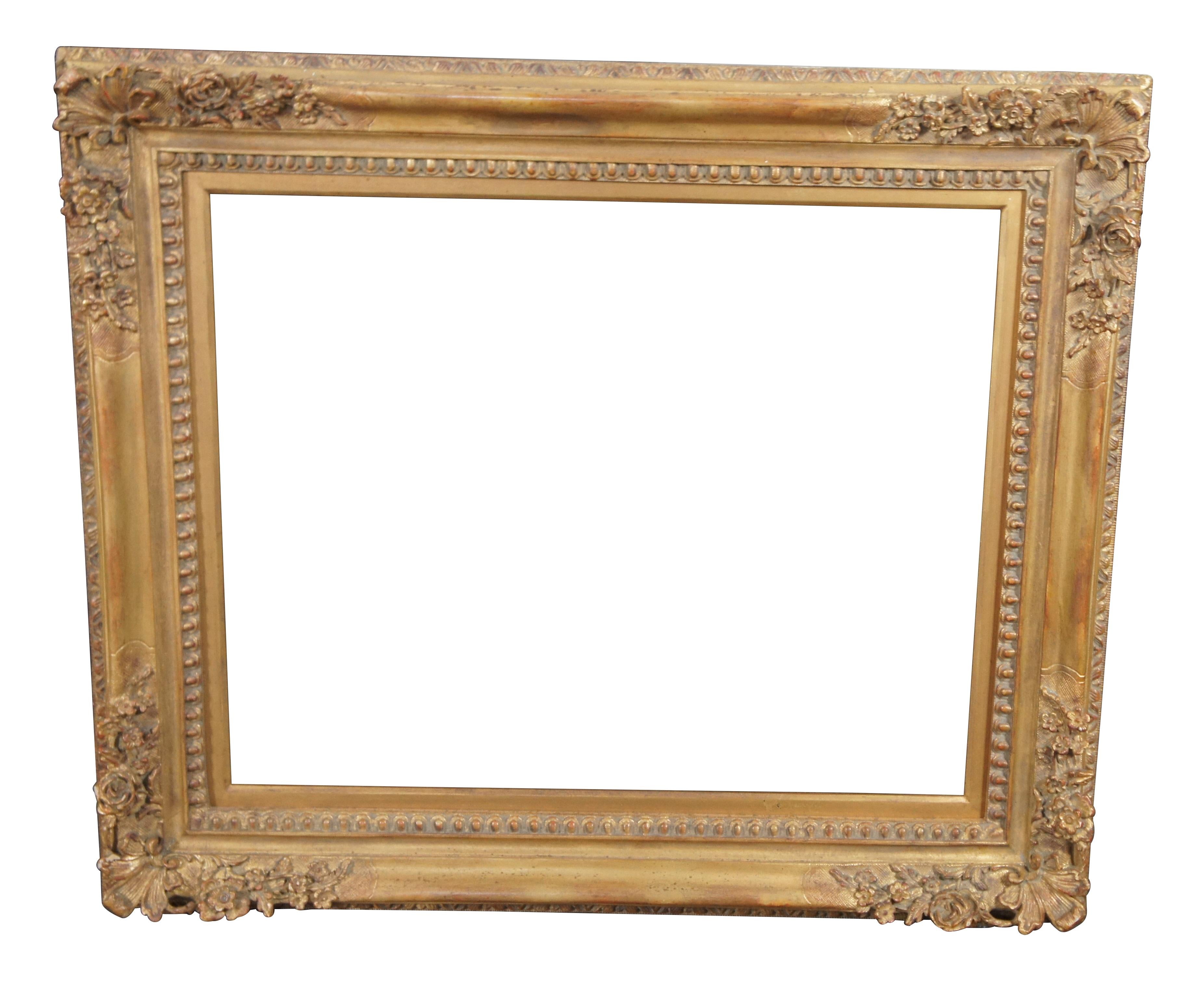 Cuadro o Marco de Espejo Italiano de Arte Floral de Pared Ornamentado de Estilo Barroco 24