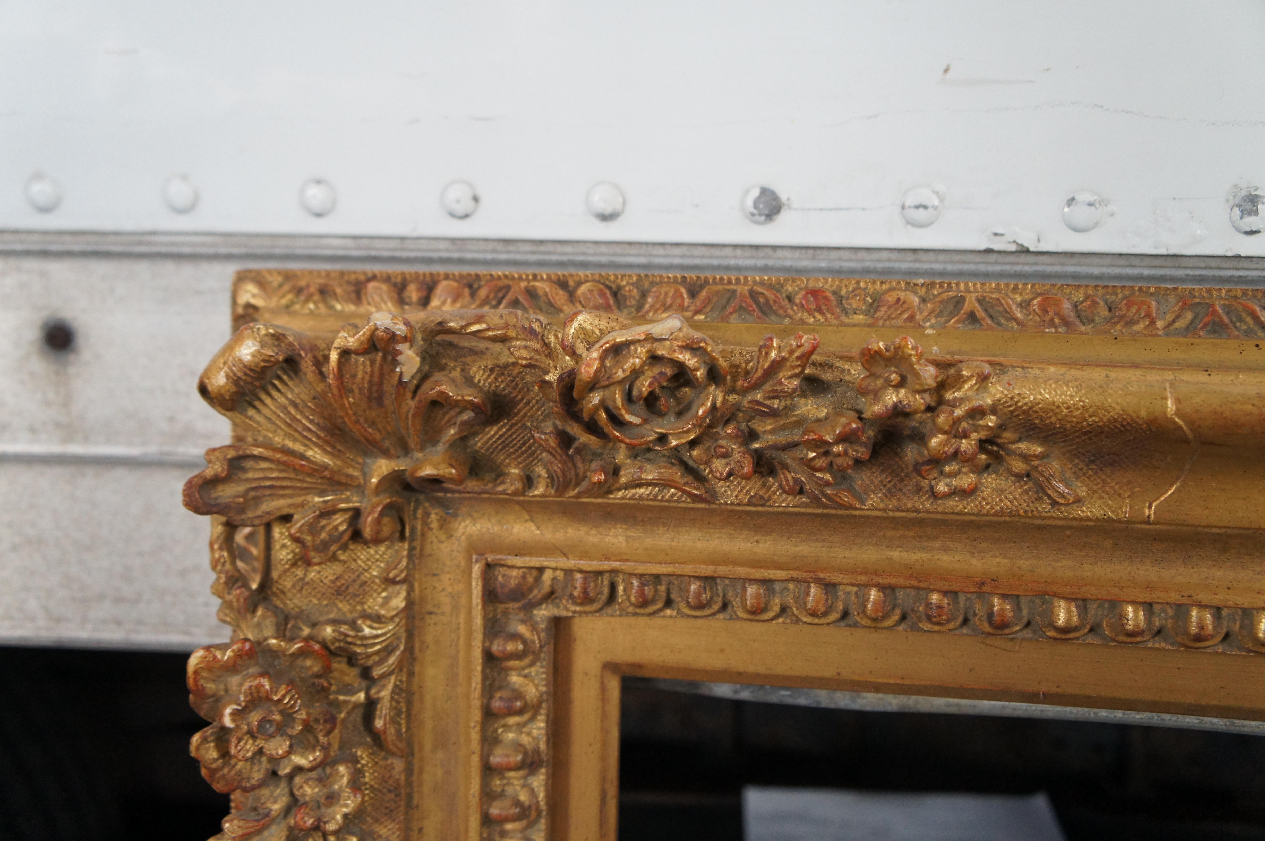 Cuadro o Marco de Espejo Italiano de Arte Floral de Pared Ornamentado de Estilo Barroco 24