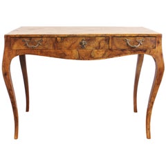 Italian Baroque Style Oyster Burl Wood Console Table